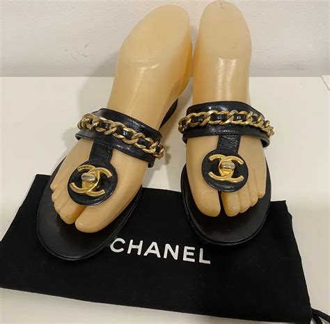 chanel chain sandals|chanel sandals with straps.